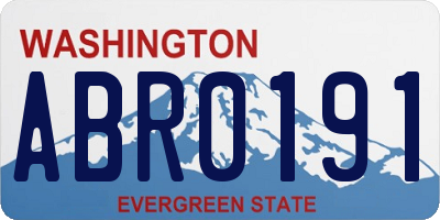 WA license plate ABR0191