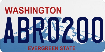 WA license plate ABR0200