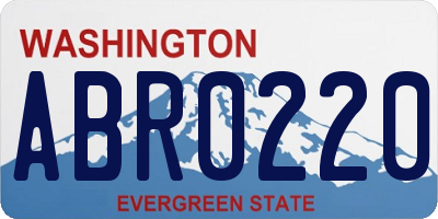 WA license plate ABR0220