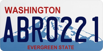 WA license plate ABR0221