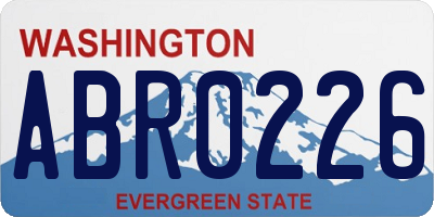 WA license plate ABR0226