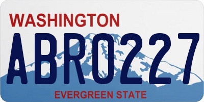 WA license plate ABR0227