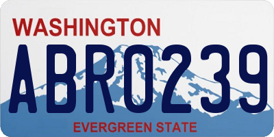 WA license plate ABR0239