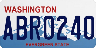 WA license plate ABR0240