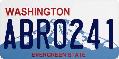WA license plate ABR0241