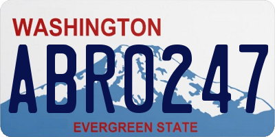 WA license plate ABR0247