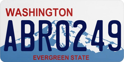WA license plate ABR0249