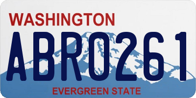 WA license plate ABR0261