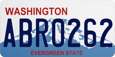 WA license plate ABR0262