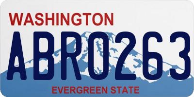 WA license plate ABR0263