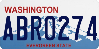 WA license plate ABR0274