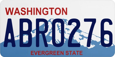 WA license plate ABR0276