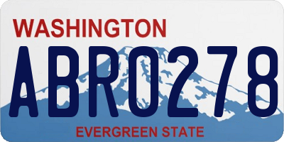 WA license plate ABR0278