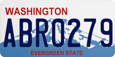 WA license plate ABR0279