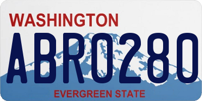 WA license plate ABR0280