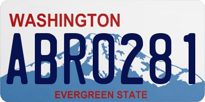 WA license plate ABR0281