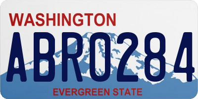 WA license plate ABR0284