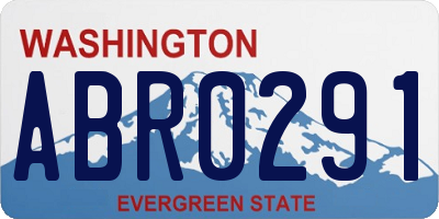 WA license plate ABR0291