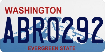 WA license plate ABR0292