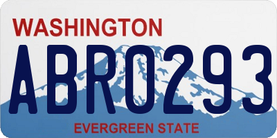 WA license plate ABR0293