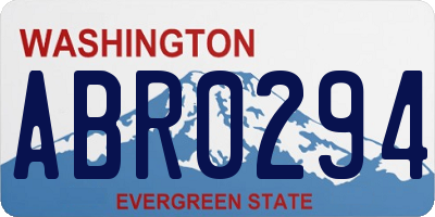 WA license plate ABR0294