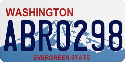 WA license plate ABR0298