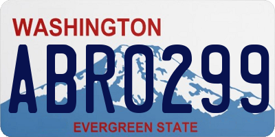 WA license plate ABR0299