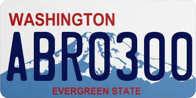 WA license plate ABR0300