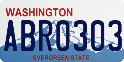 WA license plate ABR0303