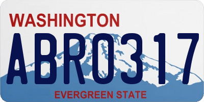 WA license plate ABR0317