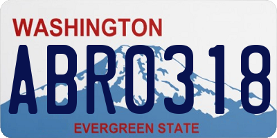 WA license plate ABR0318