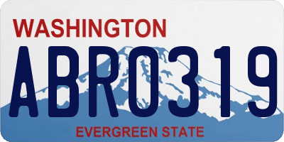 WA license plate ABR0319