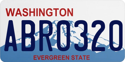 WA license plate ABR0320