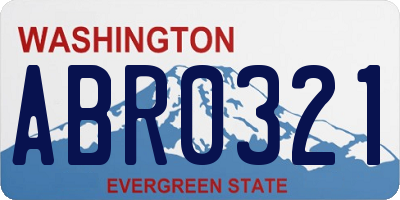 WA license plate ABR0321