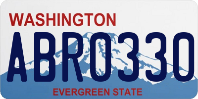 WA license plate ABR0330