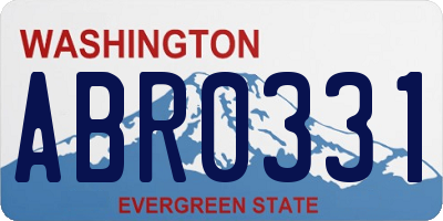 WA license plate ABR0331
