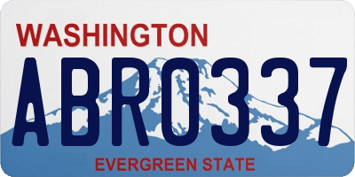 WA license plate ABR0337