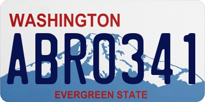 WA license plate ABR0341