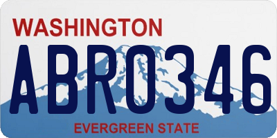 WA license plate ABR0346
