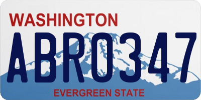 WA license plate ABR0347