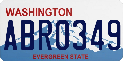 WA license plate ABR0349