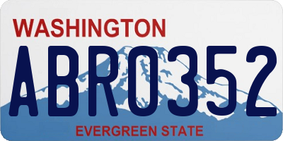WA license plate ABR0352