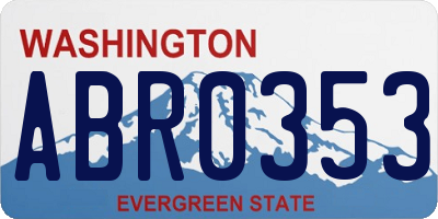 WA license plate ABR0353