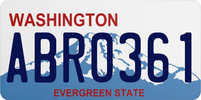 WA license plate ABR0361