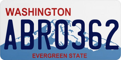 WA license plate ABR0362