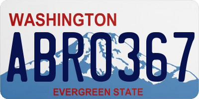 WA license plate ABR0367