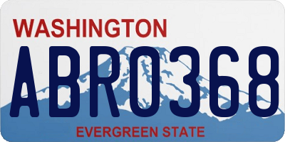 WA license plate ABR0368