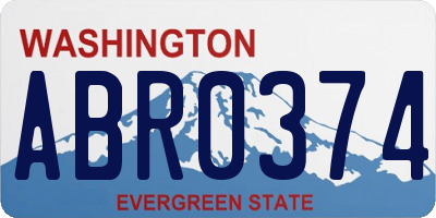 WA license plate ABR0374