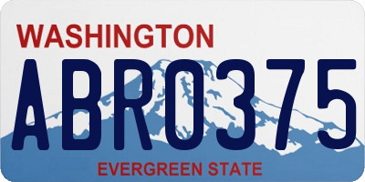 WA license plate ABR0375