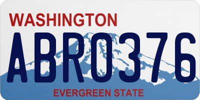 WA license plate ABR0376
